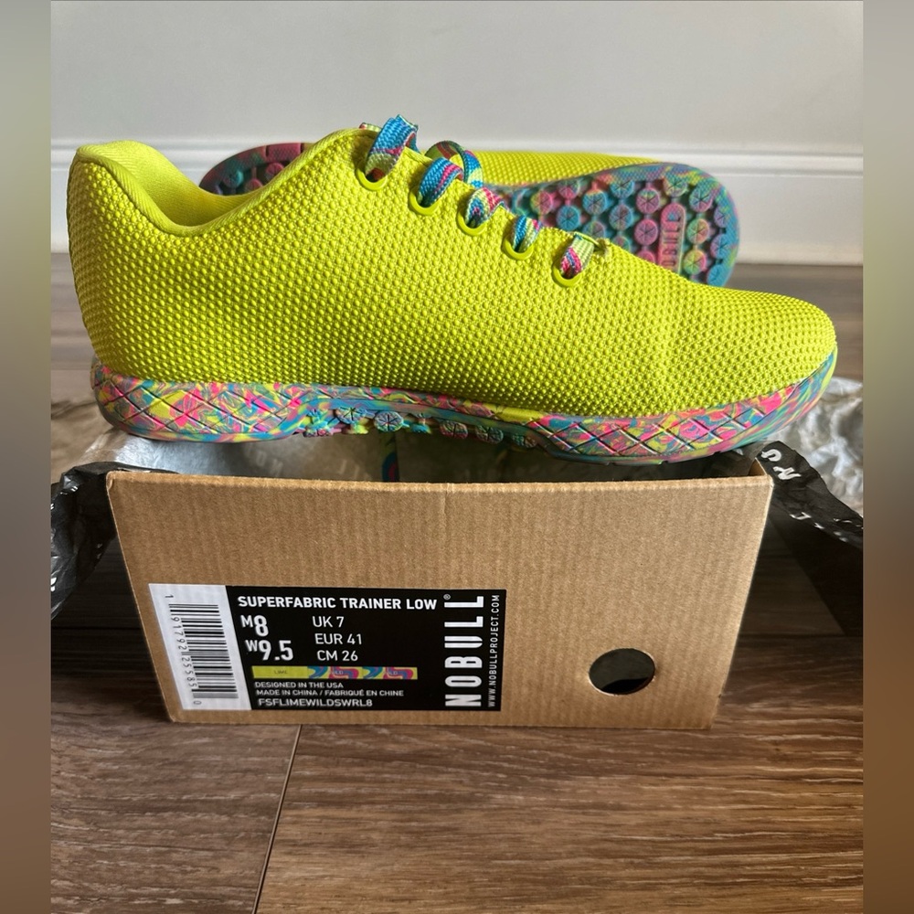 NOBULL Lime Wild Swirl Trainers Low, Unisex - M8, W9.5 - Picture 4 of 6